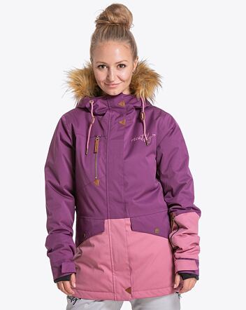 Dámska bunda SNB & SKI bunda Meatfly Athena Premium, Plum/Dusty Rose