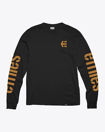 Pánske tričko Etnies Icon L/S, Black/Gum