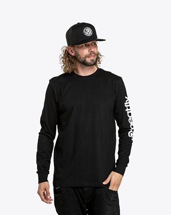 Pánske tričko s dlhým rukávom Meatfly Judgement, Logo Black