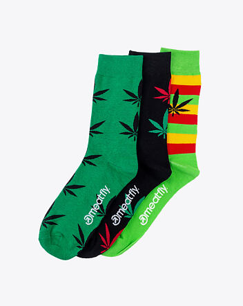 Ponožky Meatfly Ganja Green socks - S19, Triple pack