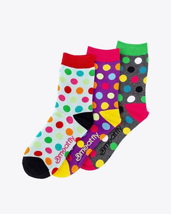 Ponožky Meatfly Light Regular Dots Socks - S19, Triple pack