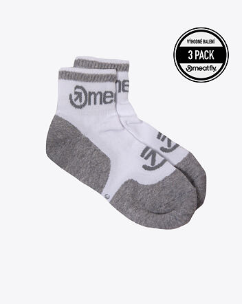 Ponožky Meatfly Logo Middle, Triple pack, C - White