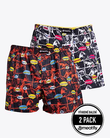 Pánske boxerky Meatfly Agostino, Red/Black Comics