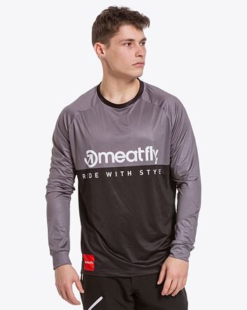 Pánsky bike dres Meatfly Cliff, Dark Grey/Black