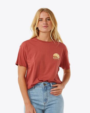 Dámske tričko Rip Curl Line Up Relaxed, Maroon