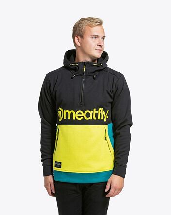Pánska technická mikina Meatfly Tason, Lime / Black