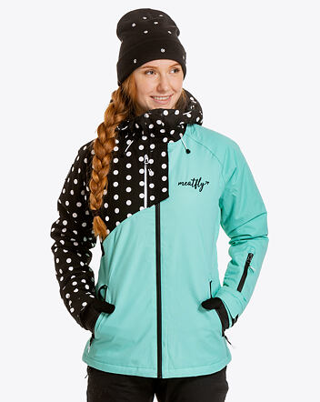 Dámska SNB & SKI bunda Meatfly Deborah, Mint/White Dot