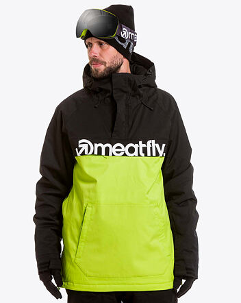 Pánska SNB & SKI bunda Meatfly Slinger Premium, Black/Lime