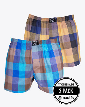 Pánske trenírky Meatfly Doug, Brown/Blue