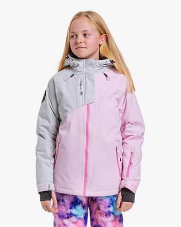 Detská SNB & SKI bunda Meatfly Deliah, Grey/Pastel Pink