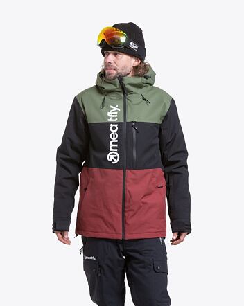 Pánska SNB & SKI bunda Meatfly Manifold, Bronze Green / Merlot
