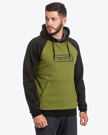 Pánska technická mikina Meatfly Gravel, D - Calla Green, Black