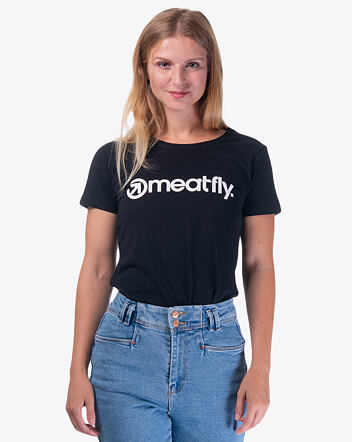 Dámske tričko Meatfly Ladies MF Logo, A - Black