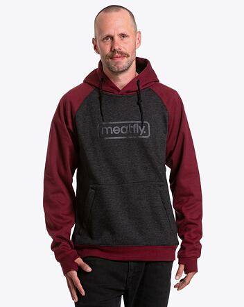 Pánska technická mikina Meatfly Gravel, Wine / Black Heather