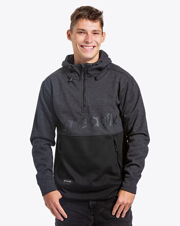 Pánska technická mikina Meatfly Tason, Black Heather/Black