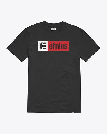 Pánske tričko Etnies New Box S/S, Black/Red/White