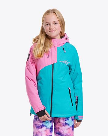 Detská SNB & SKI bunda Meatfly Deliah, Hot Pink/Turquoise