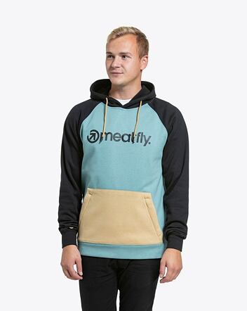 Pánska technická mikina Meatfly Gravel, Black / Dusty Mint