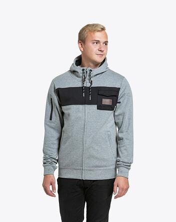 Pánska technická mikina Meatfly Josh, Grey Heather