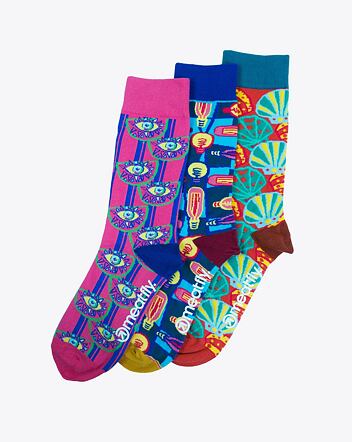 Ponožky Meatfly Globe socks - S19, Triple pack