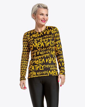 Dámske tričko s dlhým rukávom Pura Vida Shay, Yellow/Black