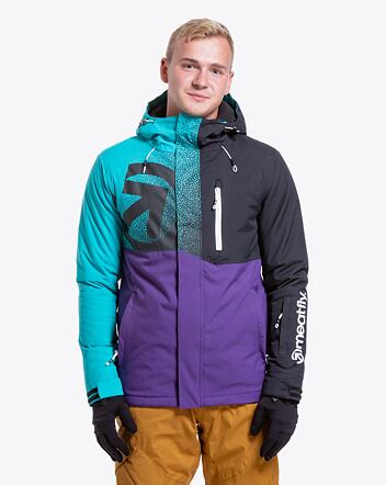 Pánska SNB & SKI bunda Meatfly Shader, Turquoise/Petunia