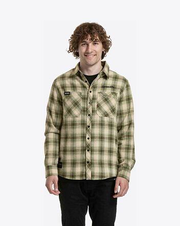 Pánska košeľa Meatfly Kurt, Green / Beige