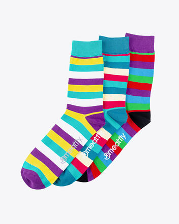 Ponožky Meatfly Dark Small Stripe socks - S19, Triple pack