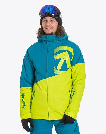 Pánska SNB & SKI bunda Meatfly Bang, Teal/Acid Lime