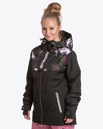 Dámska bunda SNB & SKI bunda Meatfly Kirsten Premium, Storm Camo Pink/Black
