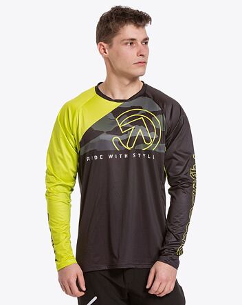Pánsky bike dres Meatfly Liam, Safety Yellow/Black