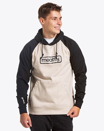 Pánska technická mikina Meatfly Gravel, Sand/Black
