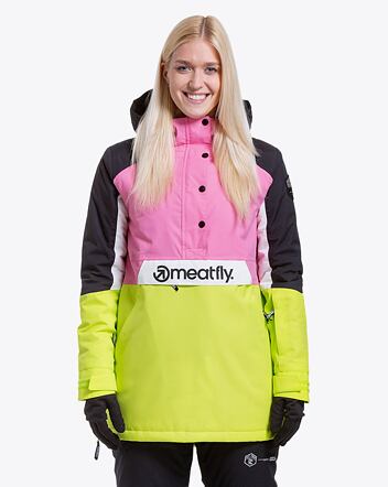 Dámska bunda SNB & SKI Meatfly Aiko, Acid Lime/Hot Pink