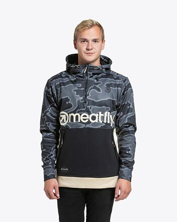 Pánska technická mikina Meatfly Tason, Morph Black / Sand