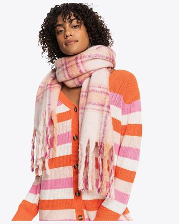 Dámsky šál Roxy Cute Blush, Dusty Coral Decke Plaid