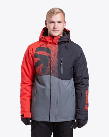 Pánska SNB & SKI bunda Meatfly Shader, Ferrari Red/Dark Grey