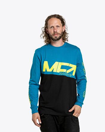 Pánske tričko s dlhým rukávom Meatfly Judgement, Funky Blue Racing