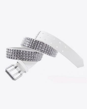 Opasok Meatfly Metal Leather uni, white/metal B