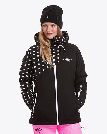 Dámska SNB & SKI bunda Meatfly Deborah, Black/White Dot