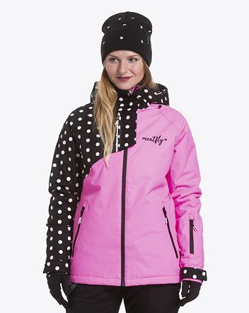 Dámska SNB & SKI bunda Meatfly Deborah, Pink Killer/White Dot
