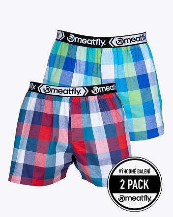 Pánske trenírky Meatfly Gigi, Navy Red / Green