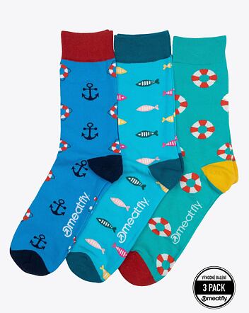 Ponožky Meatfly Lexy Triple Pack, Pool