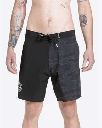 Pánske plavky Meatfly Ernie Boardshorts 19", Morph Black