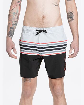 Pánske plavky Meatfly Keith Boardshorts 17", Light Grey / Red Orange