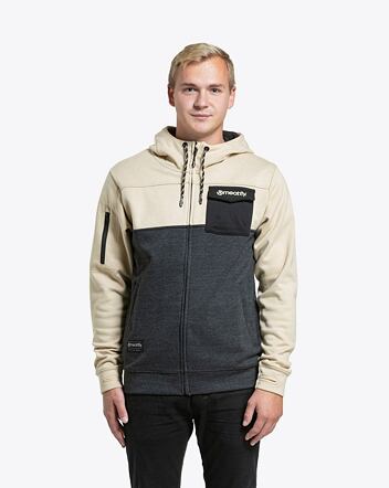 Pánska technická mikina Meatfly Josh, Sand / Black Heather
