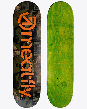 Skateboardová doska Meatfly Flipin, Substance Camo/Orange, Mellow