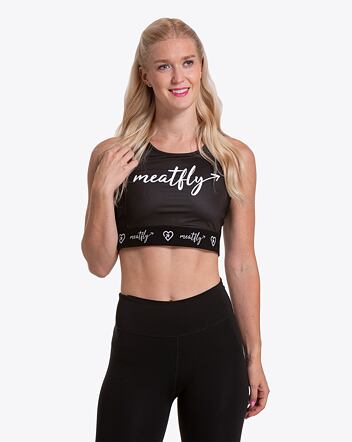 Dámska športová podprsenka Meatfly Evee, Logo Black