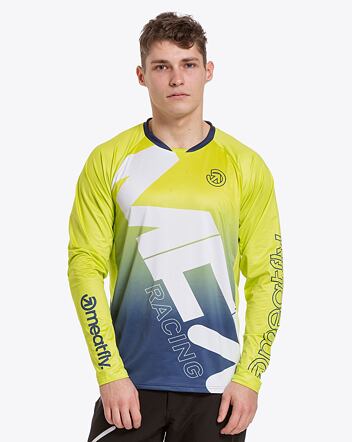 Pánsky bike dres Meatfly Liam, Blue/Safety Yellow