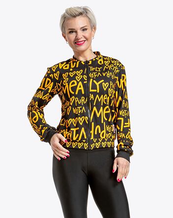 Dámska bunda Pura Vida Berry Bomber, Yellow/Black