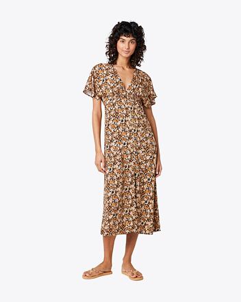 Dámske maxi šaty Rip Curl Sea Of Dreams, Brown